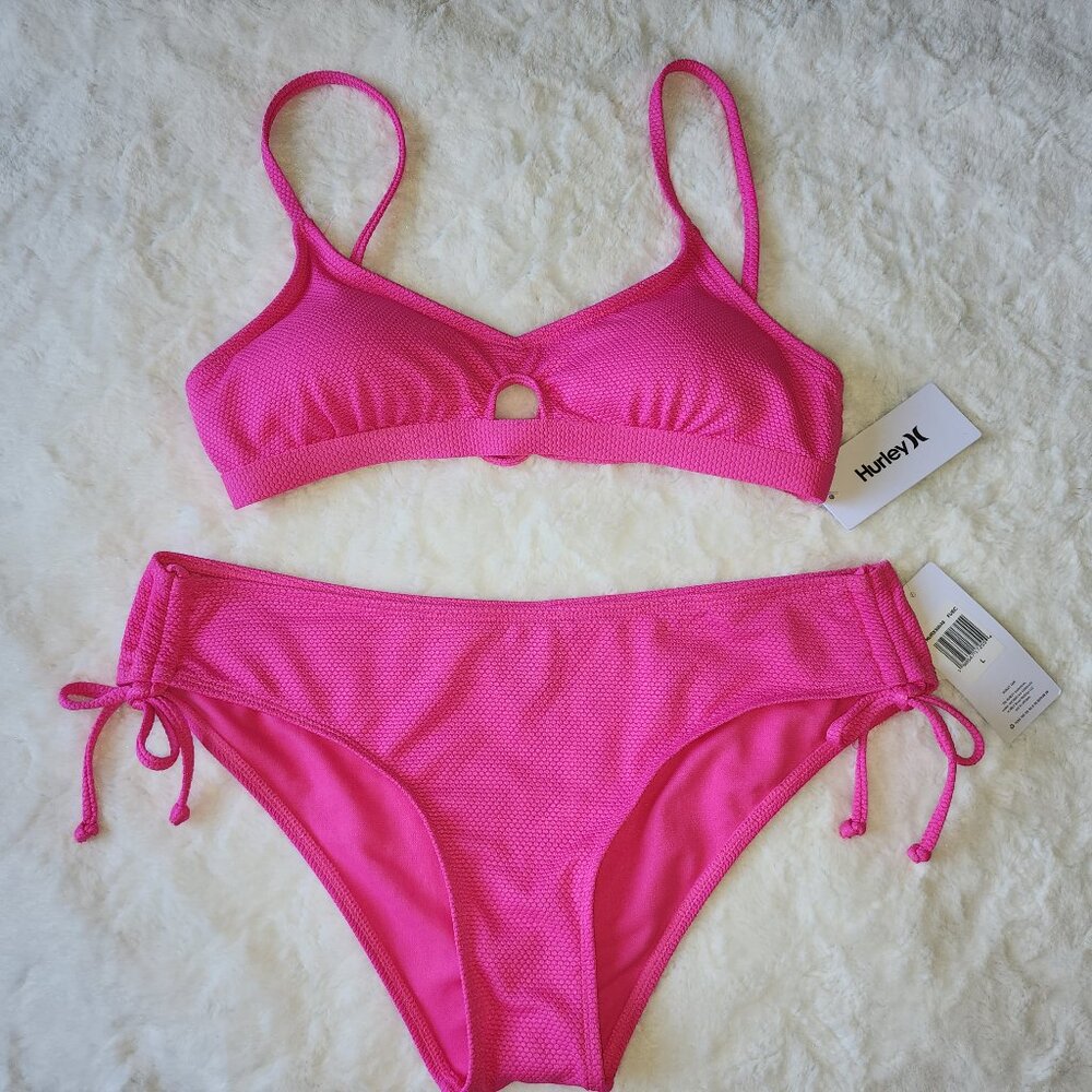 Hurley 2 Piece Swinsuit Bikini- Pink- Size L
